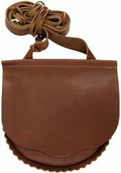 Hunting Pouch,
oil tanned leather, 8" by 6-1/2",
scalloped edge, made in the U.S.A. Hunting Pouch,
oil tanned leather, 8" by 6-1/2",
scalloped edge, made in the U.S.A.